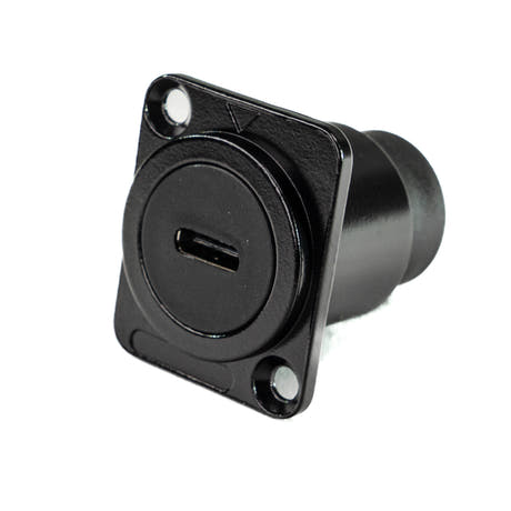 Perfex USB-C till USB-C Chassi Kontakt (Svart)