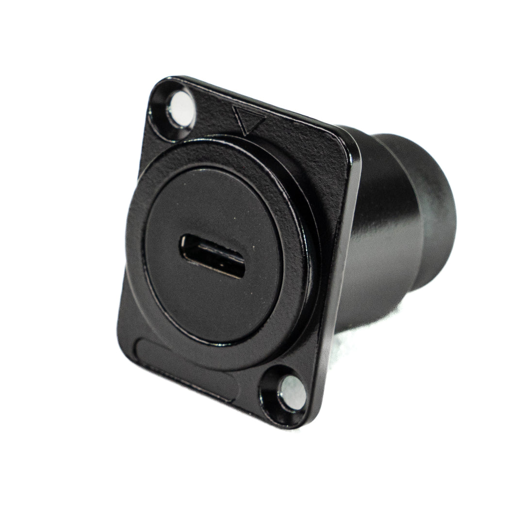 Perfex USB-C till USB-C Chassi Kontakt (Svart)