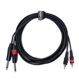 Perfex 2x tele till 2x phono RCA-kabel (3m)