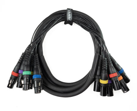 Par-8 multicore XLR hane till XLR hona (3m)