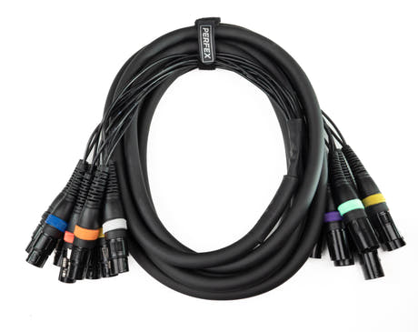 Par-8 multicore XLR hane till XLR hona (5m)