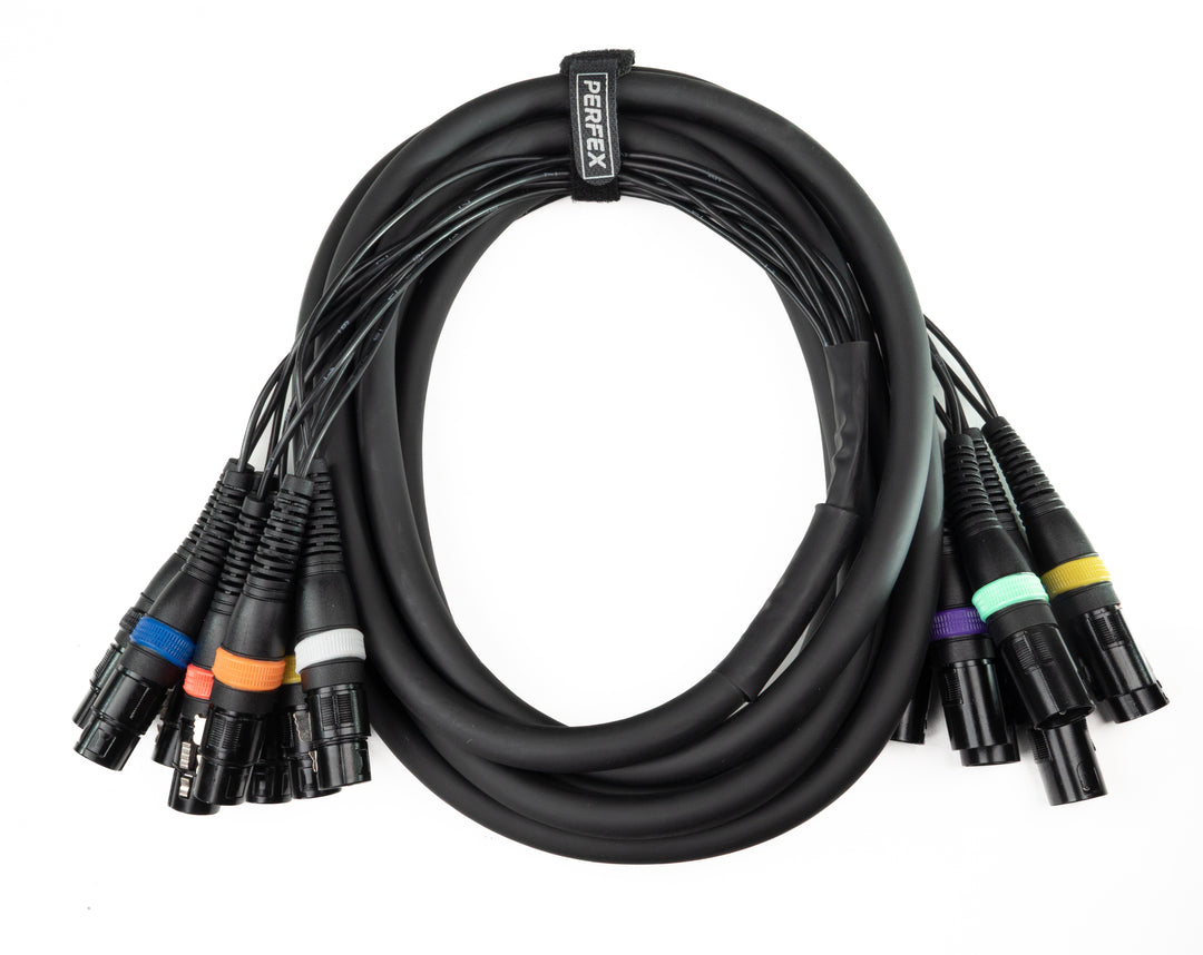Par-8 multicore XLR hane till XLR hona (5m)