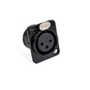 Perfex XLR chassikontakt hona (svart)