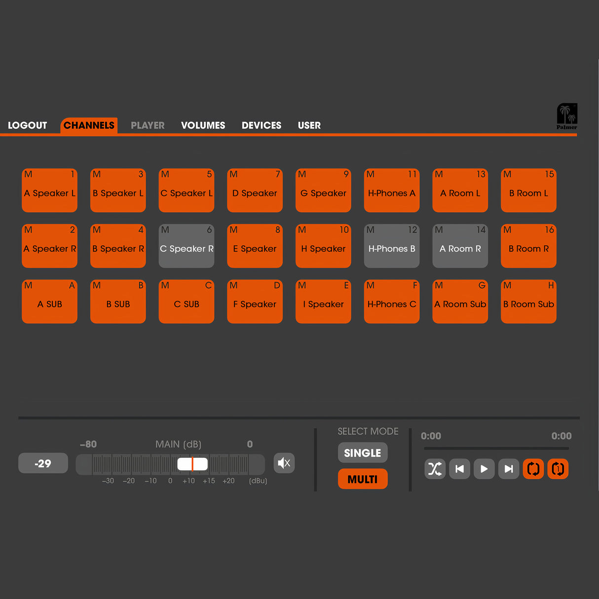 Palmer Grand Audition MKII - 24-kanals högtalaromkopplingssystem