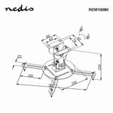 Takfäste för projektor helt rörligt (svart, 10 kg)