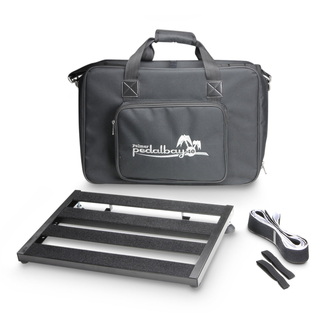Palmer PEDALBAY® 40 - Lätt pedalboard med variabel konfiguration med skyddande softcase, 45 cm