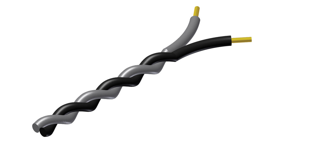 ProCab tvinnat kabel 2 x 0,5 mm² svart - Grå 100 meter