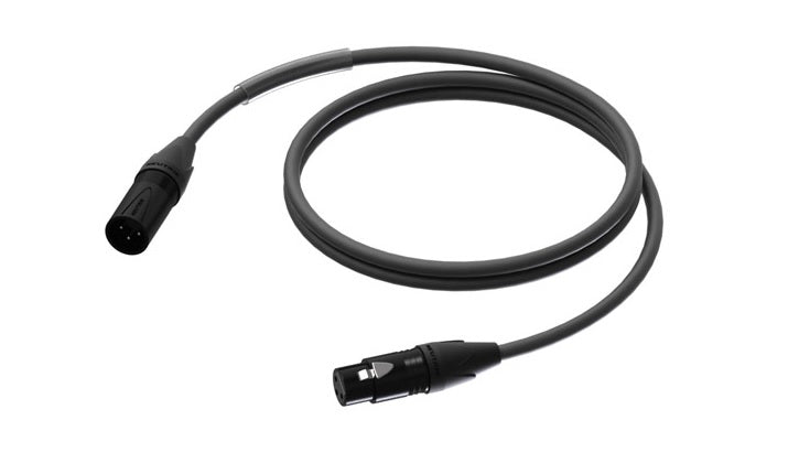ProCab DMX/AES XLR hane > XLR hona med svart Neutrik - 1,5 m (PRD953-1,5)