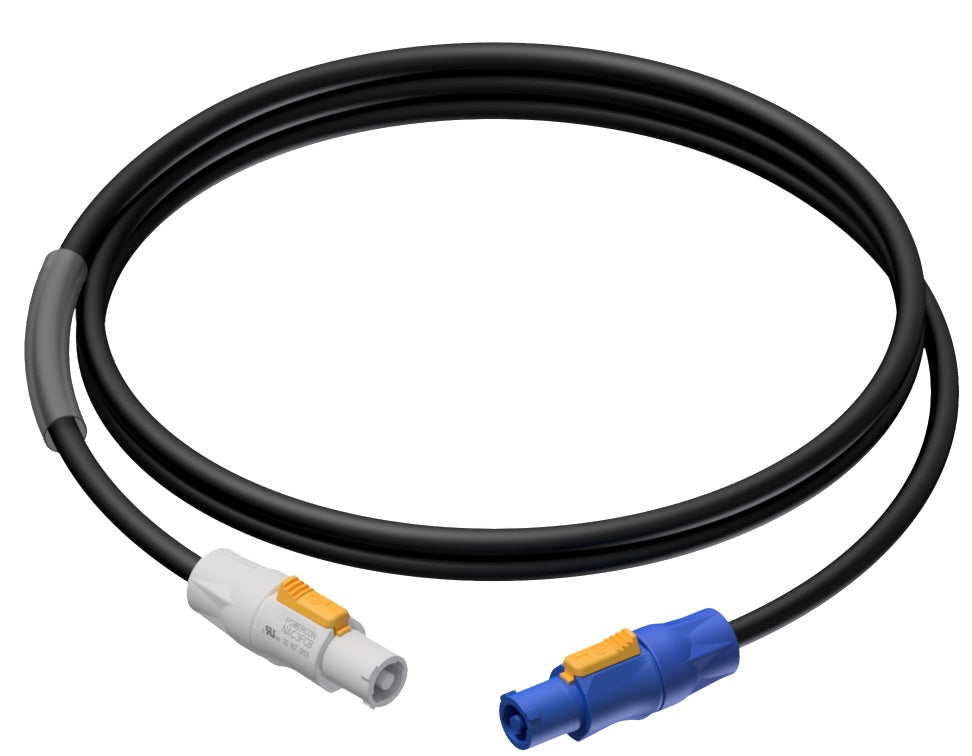ProCab powerkabel PowerCon blå till PowerCon grå, 5 m