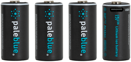 Pale Blue CR123 uppladdningsbara batterier 4-Pack