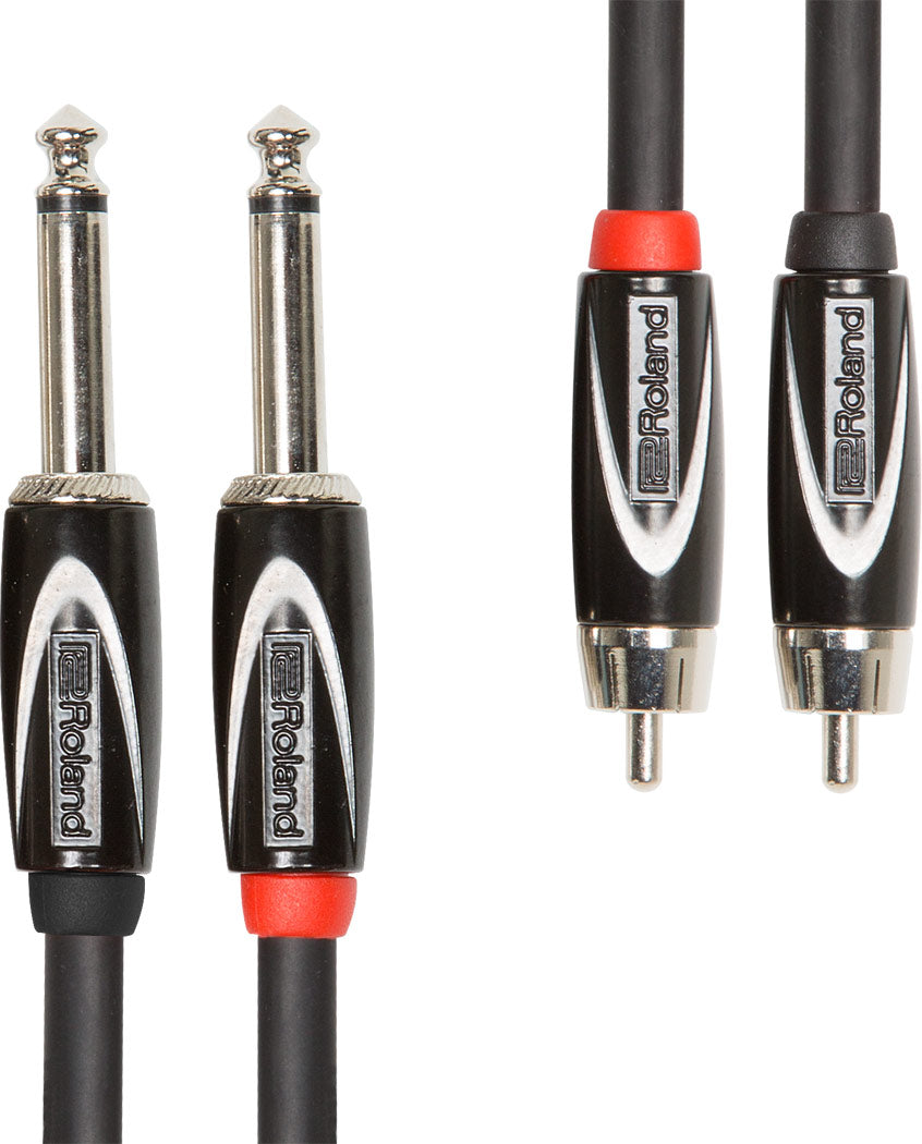 Roland Adapter Kable 2 x RCA Phono Male för 2 x 6,3mm Jack Mono