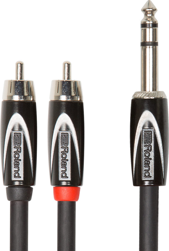 Roland "Heavy-duty" kabel 6,3 mm Jack Stereo till 2 x RCA Phono