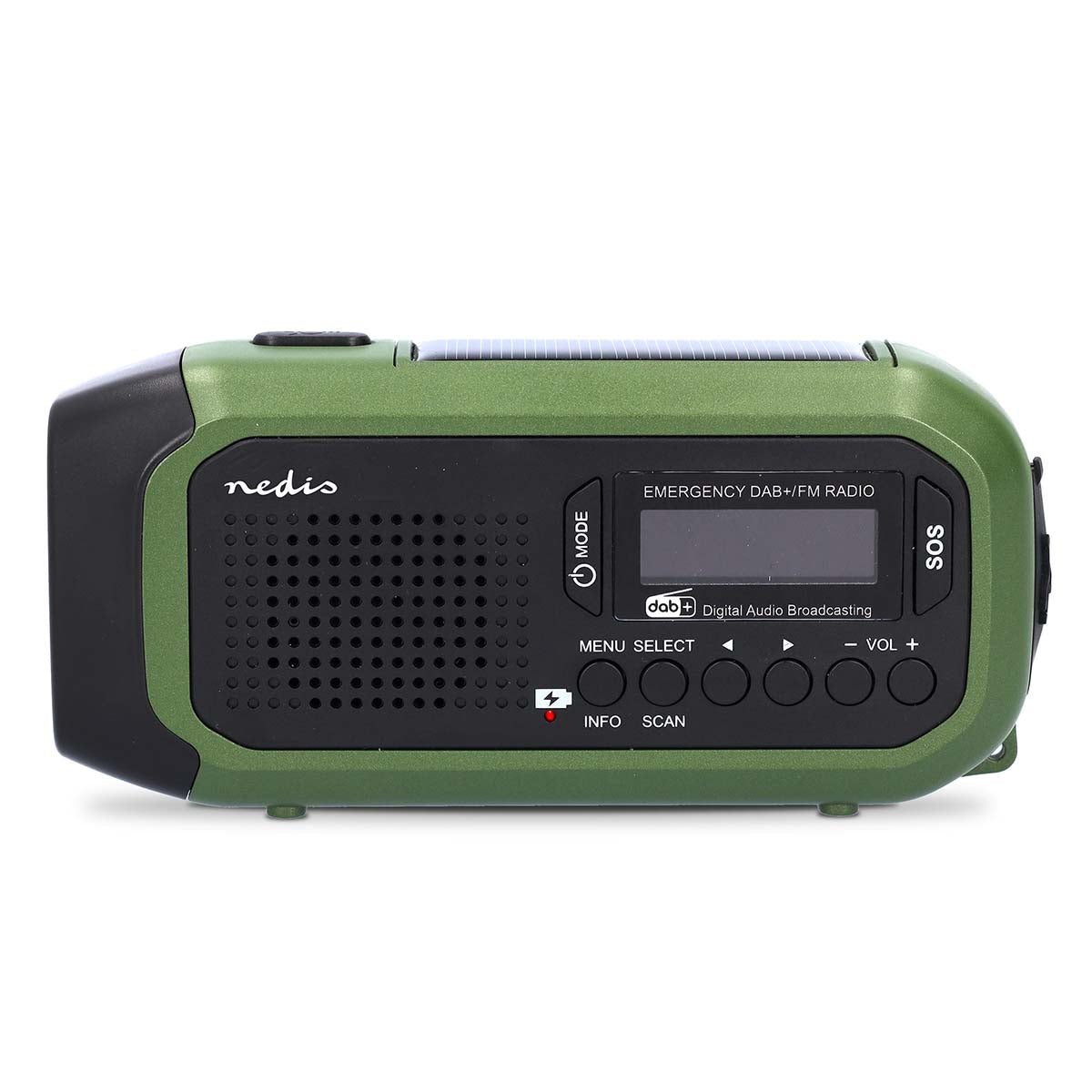 Bärbar nödradio med handvev