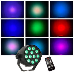 LED Spot Multicolor med fjärrkontroll (12x3W) 4 st. Paket