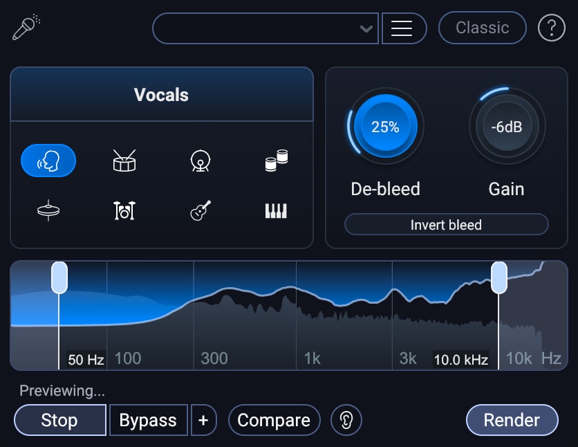 RX 12 Standard: CRG från any paid iZotope product