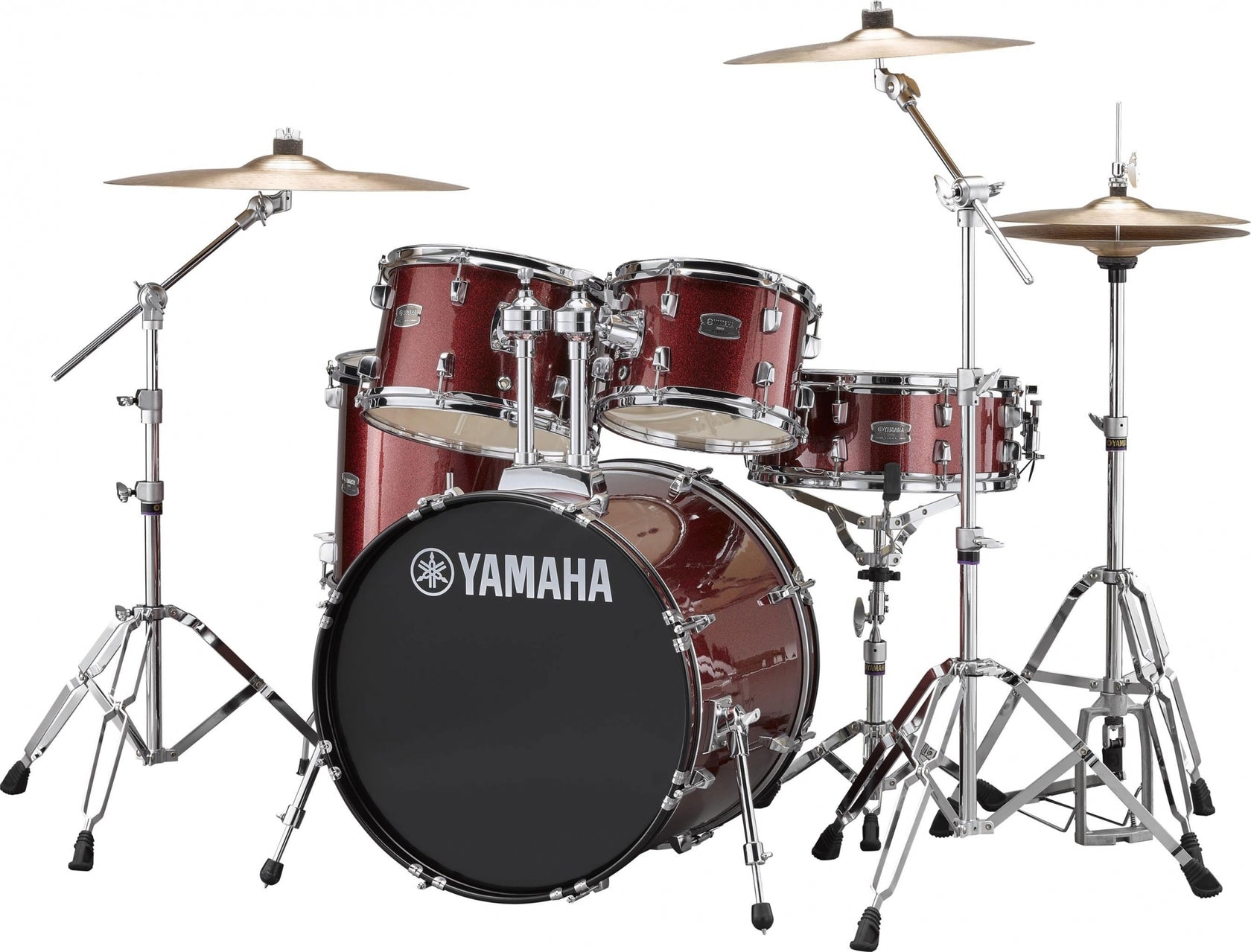 Yamaha Rydeen Studio trumset inkl. Hårdvarupaket och bassänger (burgunder glitter)