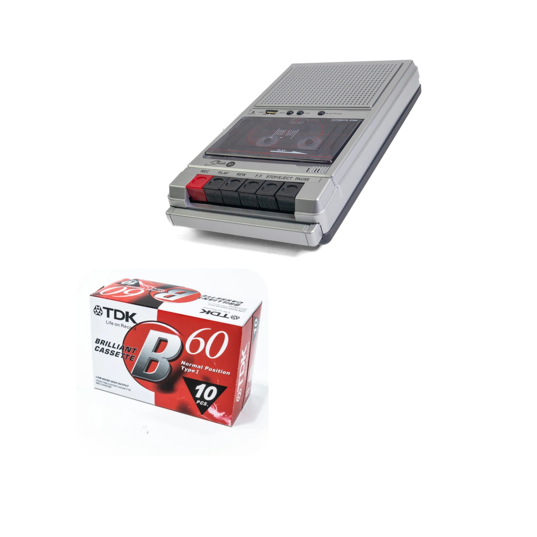Studio 57 - Kassettbandspelare (Silver) Paket