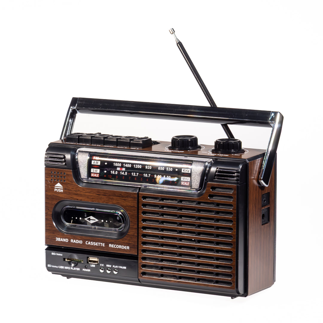 Studio 57 - Kassettbandspelare med FM & Bluetooth, Brun