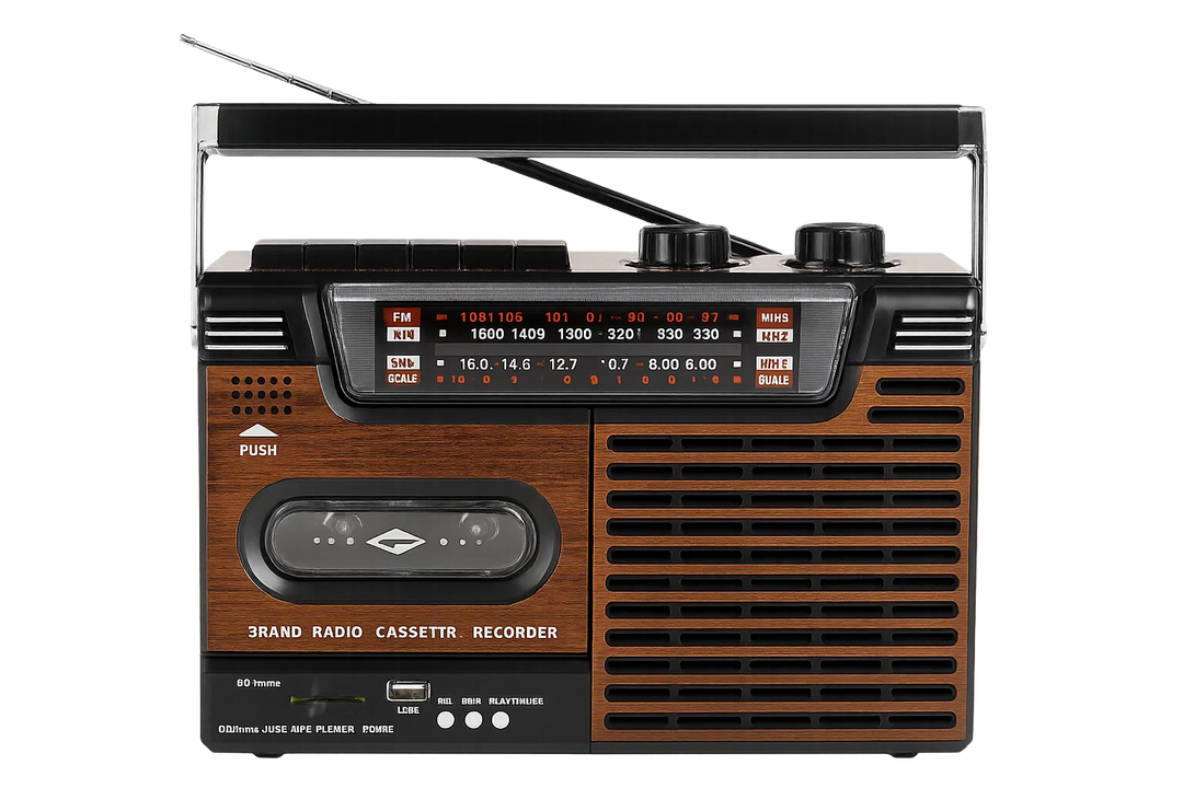 Studio 57 Kassettdäck m. FM & Bluetooth, Brun + Kassetband