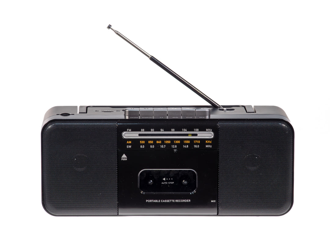 Studio 57 - Kassettspelare med FM & Bluetooth, Svart + Kassettband