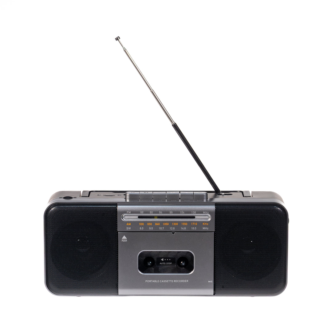 Studio 57 - Kassettspelare med FM & Bluetooth, Grå + Kassettband