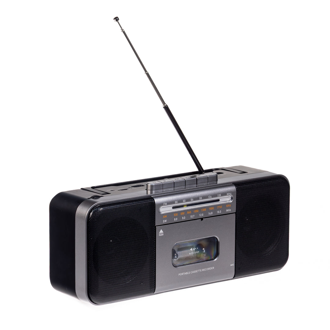 Studio 57 - Kassettspelare med FM & Bluetooth, Grå + Kassettband