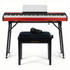 Grooveland FP80 Elpiano (Röd) Komplett Paket
