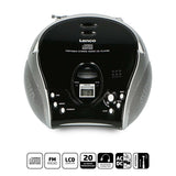 Portabel stereo FM-radio med CD-spelare Svart/silver