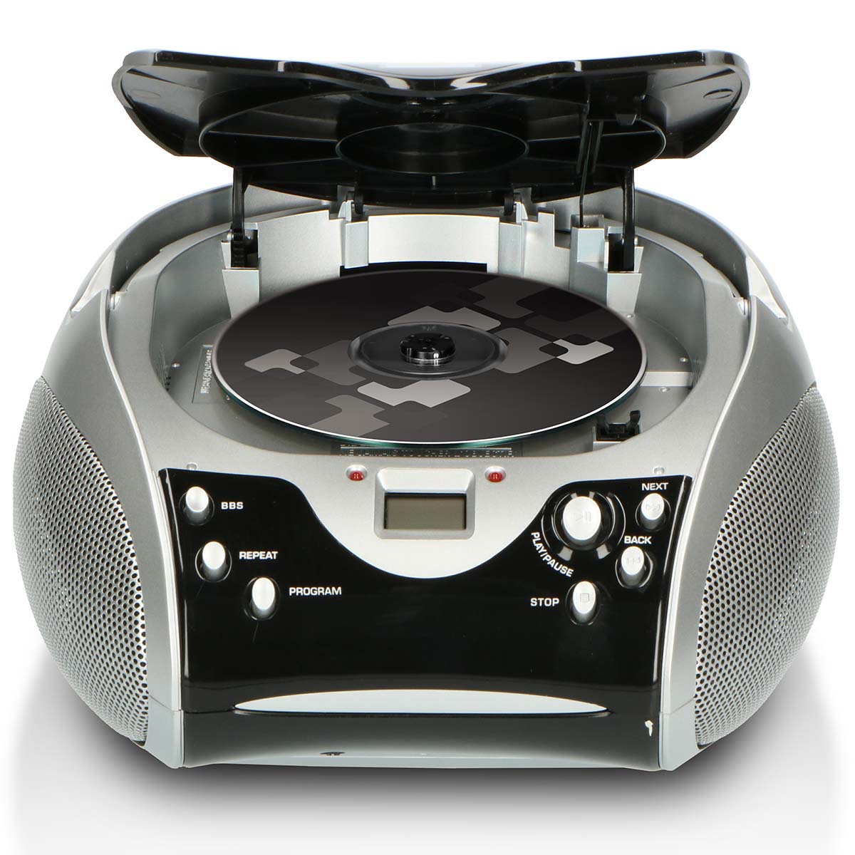 Portabel stereo FM-radio med CD-spelare Svart/silver
