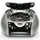 Portabel stereo FM-radio med CD-spelare Svart/silver