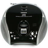 Portabel stereo FM-radio med CD-spelare Svart/silver