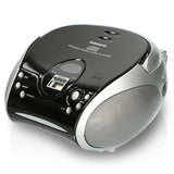 Portabel stereo FM-radio med CD-spelare Svart/silver