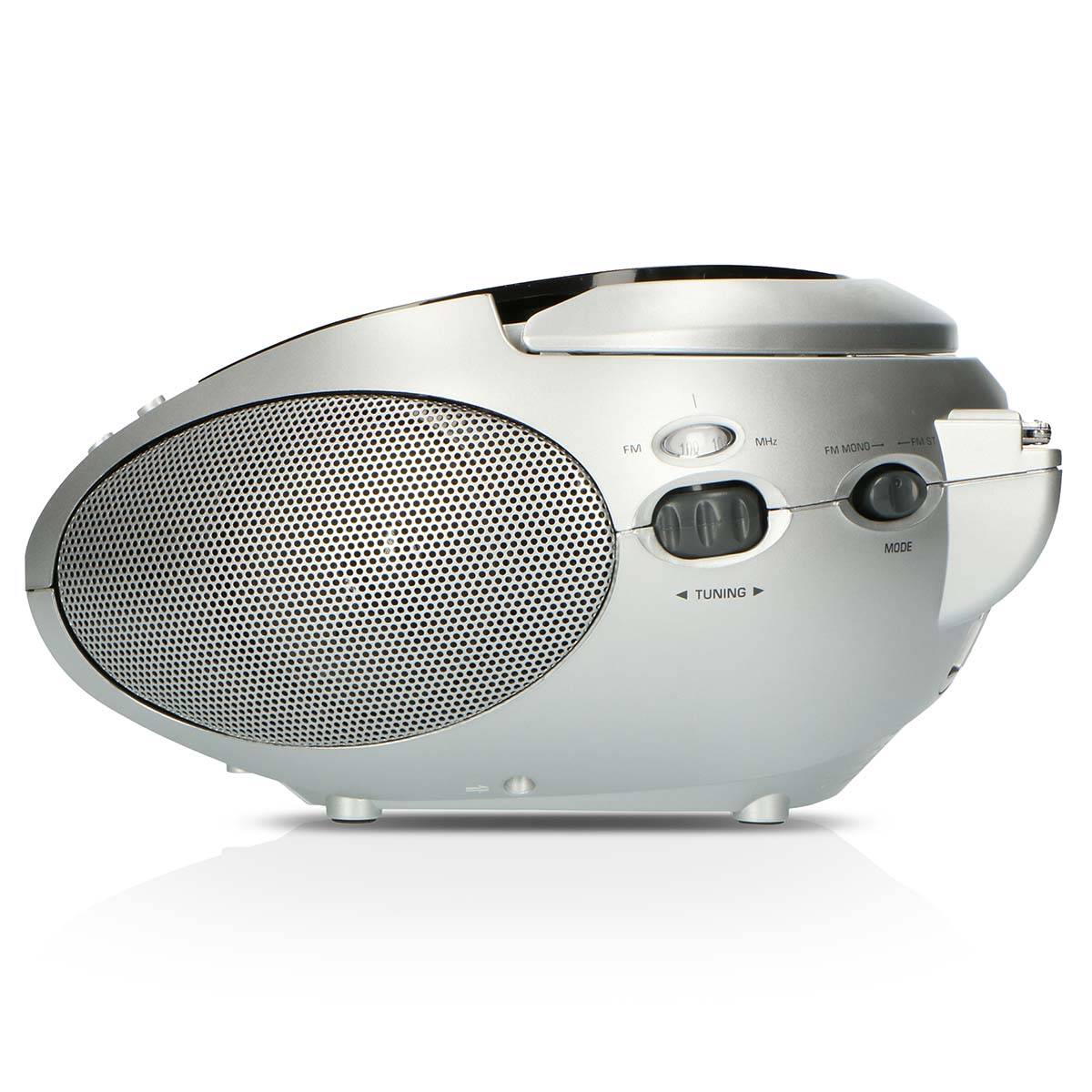 Portabel stereo FM-radio med CD-spelare Svart/silver