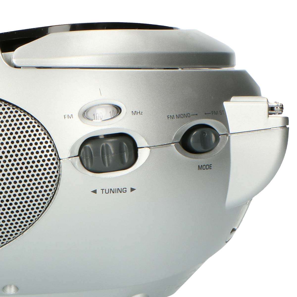 Portabel stereo FM-radio med CD-spelare Svart/silver