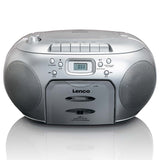 Portabel FM-radio med CD- och kassettspelare, Silver