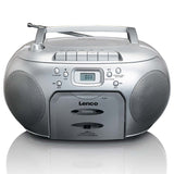 Portabel FM-radio med CD- och kassettspelare, Silver