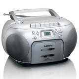 Portabel FM-radio med CD- och kassettspelare, Silver