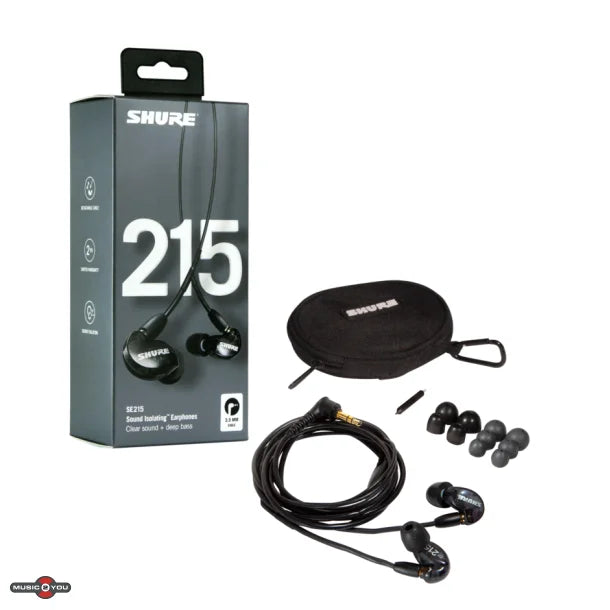 Shure SE215 In-Ear-hörlurar (svarta)