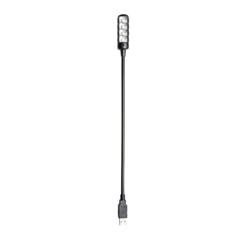 Adam Hall Stands SLED 1 ULTRA USB C - Svanhalslampa, USB-kontakt, 4 COB-LED’er och valfria färger