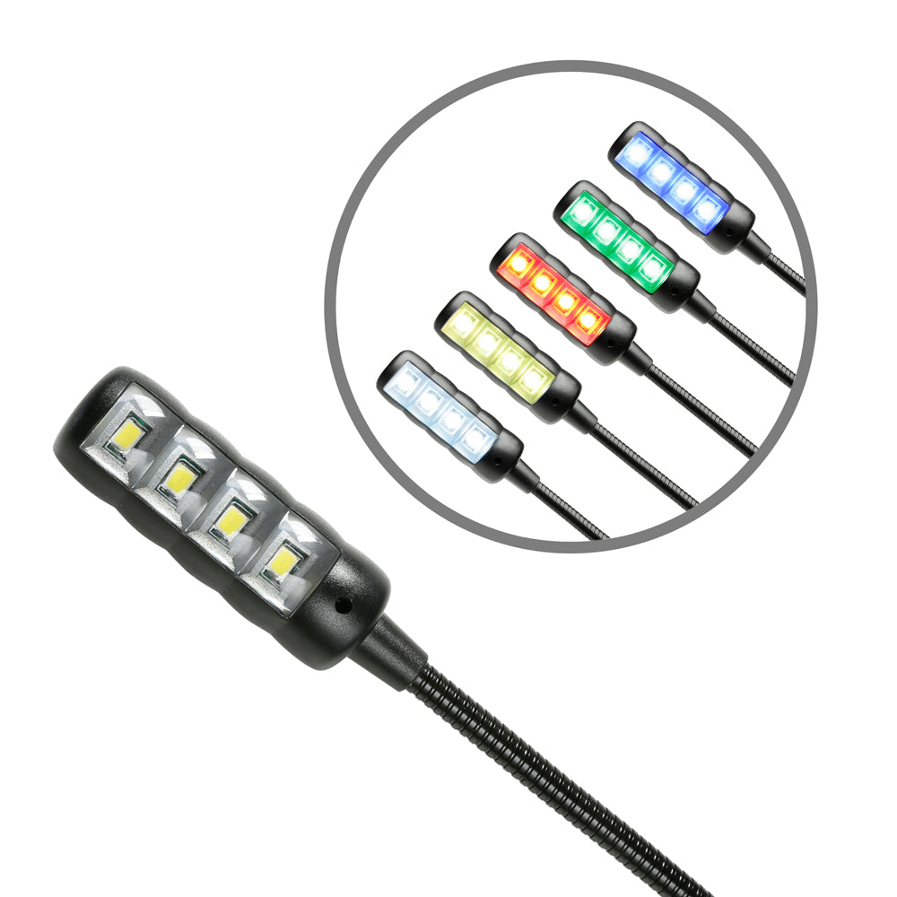 Adam Hall Stands SLED 1 ULTRA USB C - Svanhalslampa, USB-kontakt, 4 COB-LED’er och valfria färger
