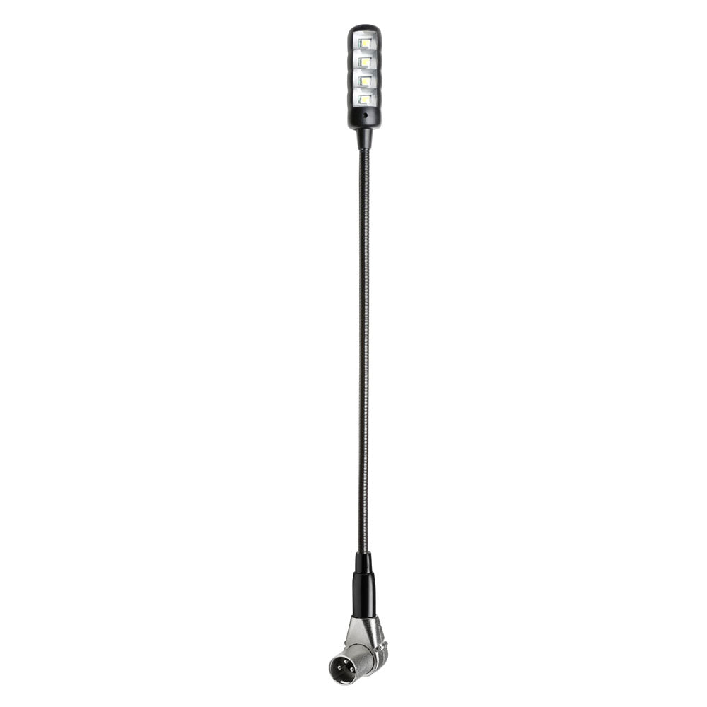 Adam Hall Stands SLED 1 ULTRA XLR 3 A - Vinklad 3-polig XLR-svanhalslampa med 4 COB-LED'er