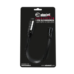 Adam Hall Stands SLED 1 ULTRA XLR 3 - 3-polig XLR-svanhalslampa med 4 COB-LED'er