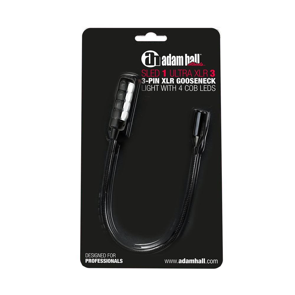 Adam Hall Stands SLED 1 ULTRA XLR 3 - 3-polig XLR-svanhalslampa med 4 COB-LED'er