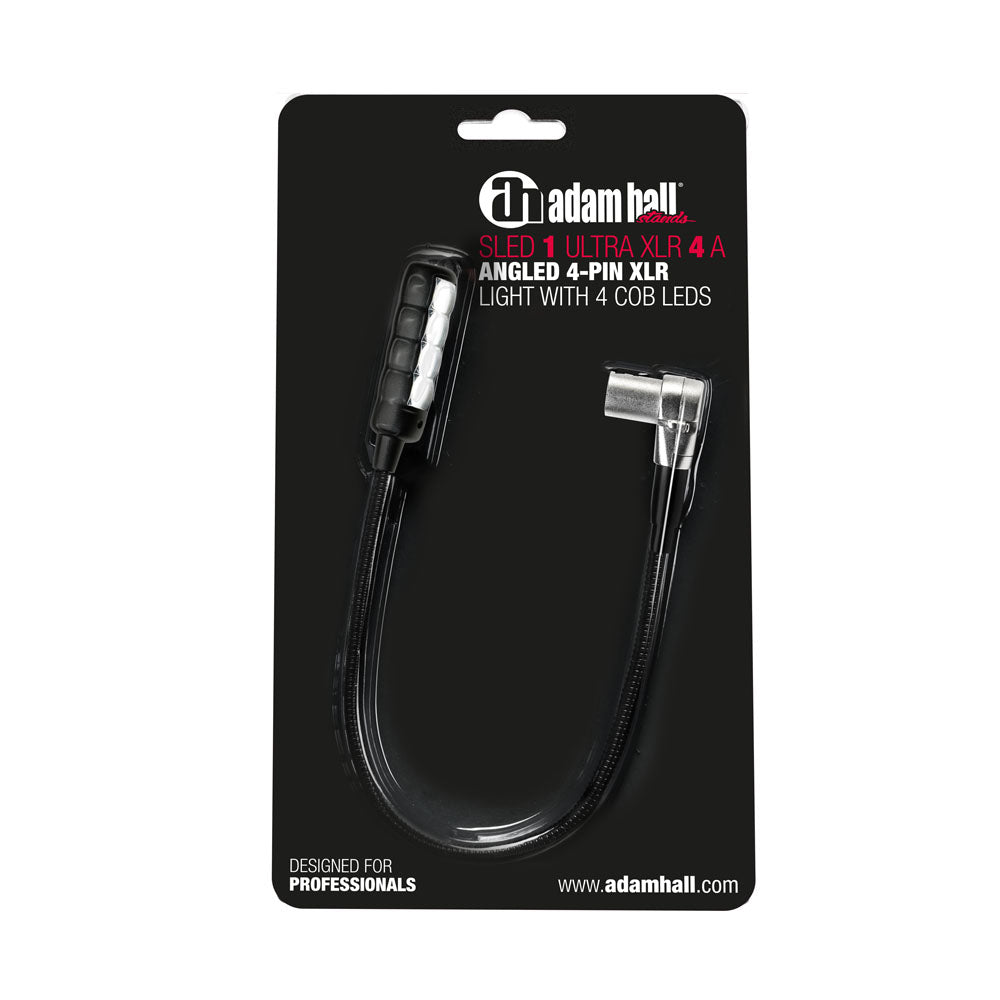 Adam Hall Stands SLED 1 ULTRA XLR 4 A - Vinklad 4-polig XLR-svanhalslampa med 4 COB-LED'er