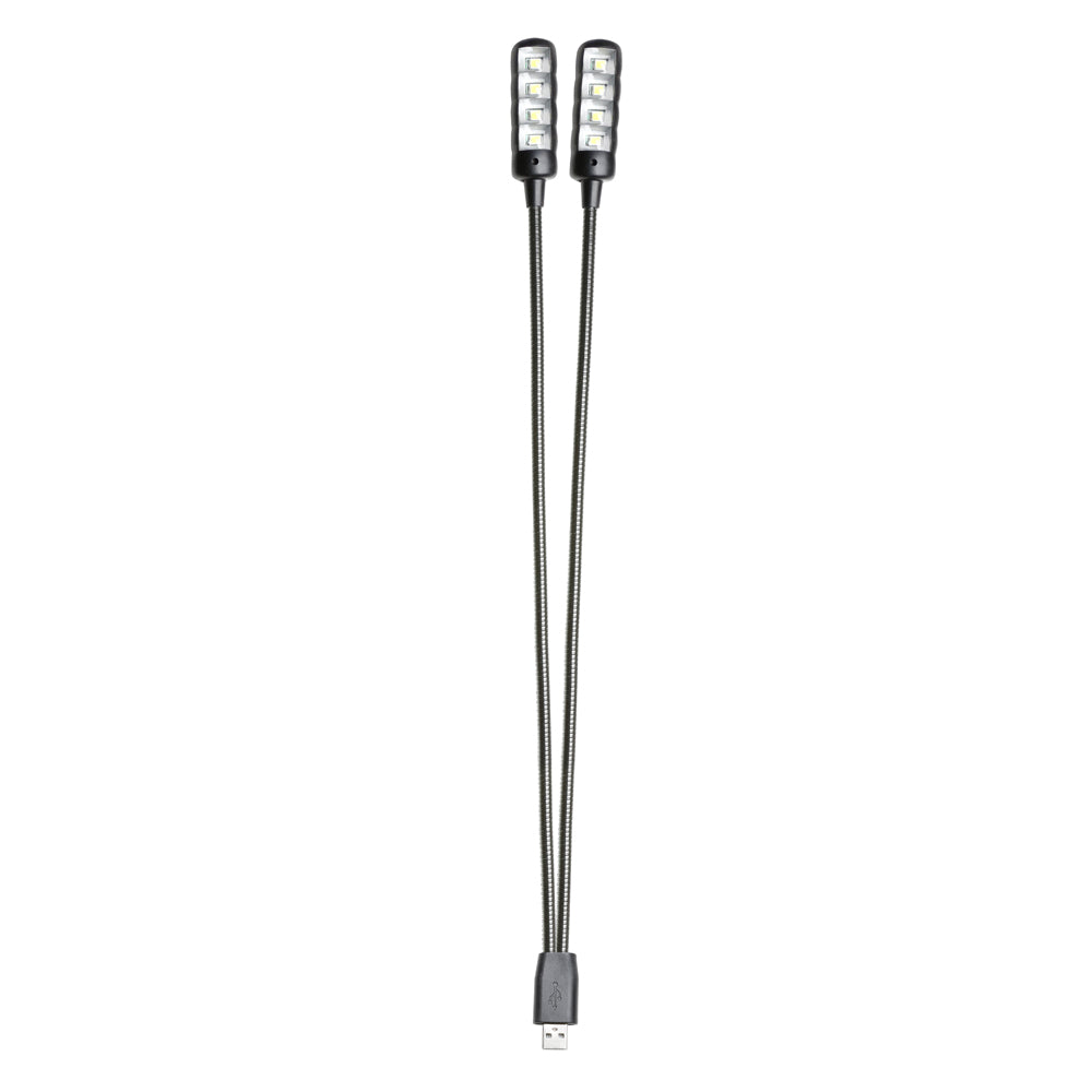 Adam Hall Stands SLED 2 ULTRA USB - LED-lampa med dubbel svanhals och USB-kontakt