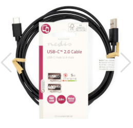 USB-C till USB-A-kabel (2m)