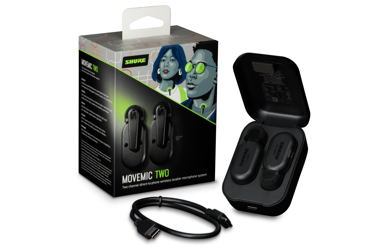 Shure MoveMic Två Bluetooth -mikrofonuppsättning (2 mikrofoner)