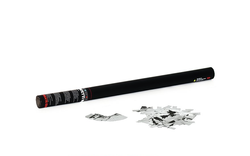 Konfetti rör handhållen (silver, 80cm)