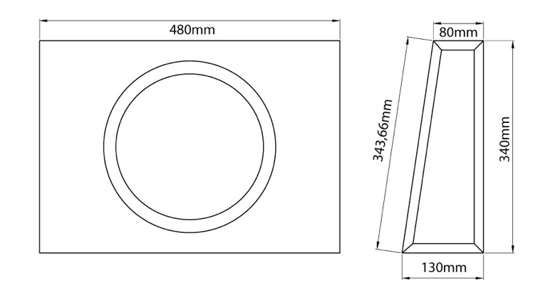 MTX RTF10P Utrymmesbesparande aktiv subwoofer med inbyggd D-klassförstärkare