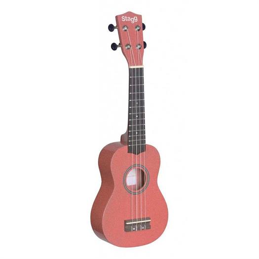 Stagg US-LIPS sopranukulele med gigbag (Röd)